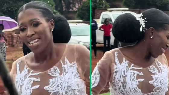 Bride showcases amazing dance moves in the rain in TikTok video