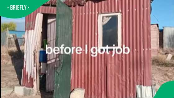Man showed how his shack changed just three months after getting a job