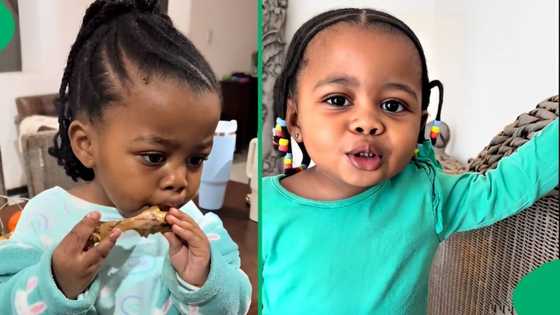 "It's slippery": Adorable little girl's chicken feet challenge wins over Mzansi's hearts