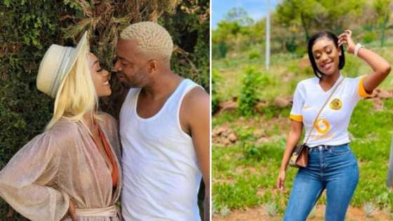 Itu Khune's stunning wife Sphelele Makhunga shows him love by wearing soccer jersey with his number in pretty pic