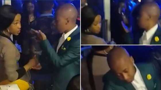 Drunk or charmer boy? Video shows man blaming lady for spilling drink