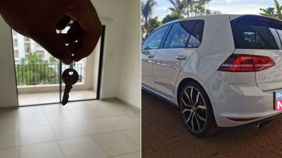 Coming in hot: Young man celebrates getting a new car and apartment, Mzansi inspired