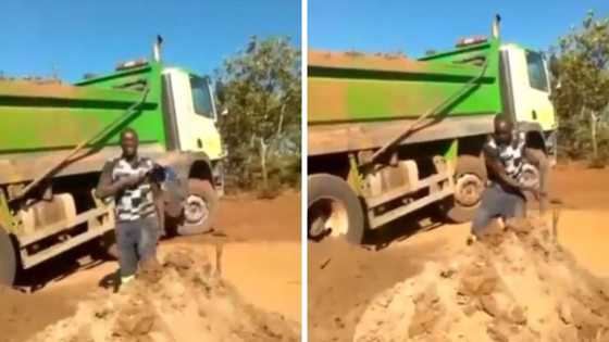 "Shoveling king," Mzansi impressed as man loads a 10 cube truck with a shovel