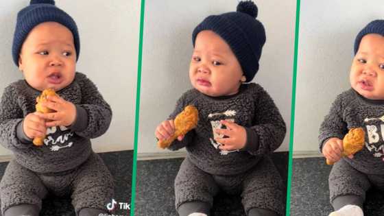 Adorable baby tries KFC for 1st time in Video, Mzansi cracks up at facial expression: “Life after milk”