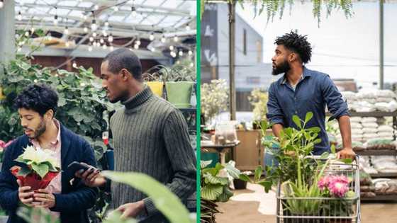 TikTok video of Mzansi men coming out of the store with Valentine's Day flowers