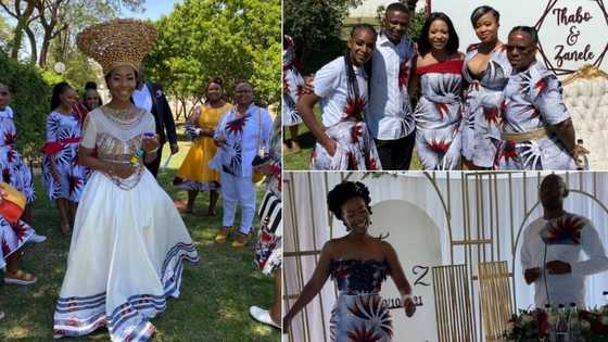 Proud daughter shares stunning pics of parents' white and gold wedding, Mzansi swoons