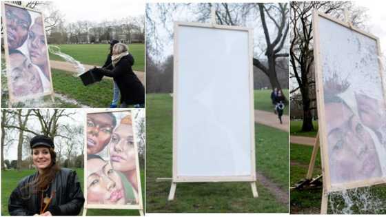 Magic 'blank' artwork that took 50 hours transforms when artist adds water