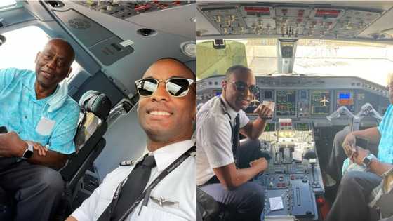 Pilot sheds tears of joy after first commercial flight with his father: "Dad, I'm thankful"
