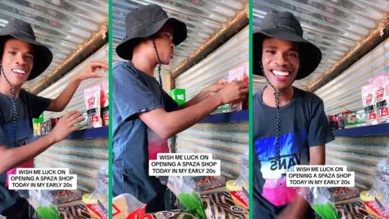 Mzansi cheers on young man as he becomes a spaza shop owner in his early 20s: "Never let it fall"