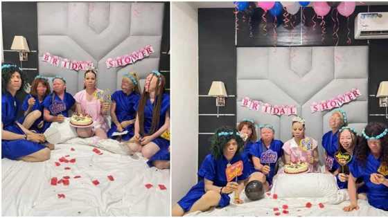 Lady with albinism hosts 6 women who have same condition to lit bridal shower, cute pictures of event go viral