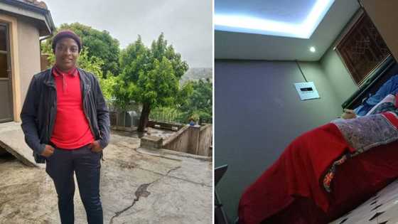 Mzansi man drops R6.5k on boujee lighting to pimp his single room: Citizens are in love with the design