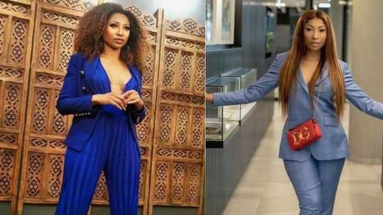 10 pics: Enhle Mbali hosts lux all white Christmas pyjama party