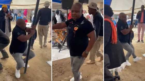 Viral video of a proudly African man incorporating pole dance moves into cultural dance has people laughing