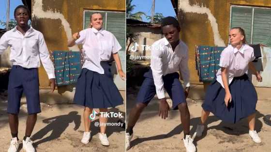 Groovy couple dressed in school uniform dance to amapiano, TikTok has peeps stanning them