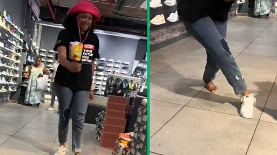 Woman at Sportscene tests shoes with aggressive footwork for groove, TikTok video amuses SA