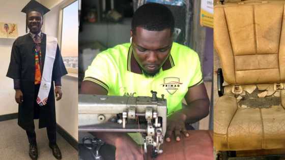 Ghanaian with agricultural economics degree now auto interior designer shares stunning photos; peeps react
