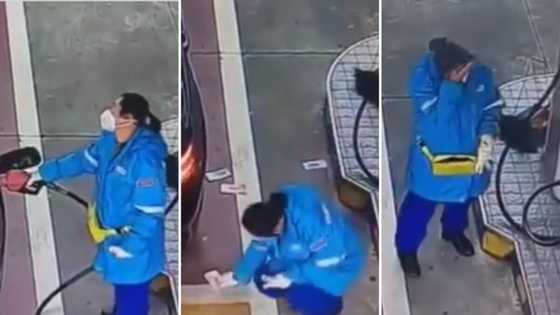 Mzansi angered by video showing person in Mercedes throwing cash on the floor for petrol attendant to pick up