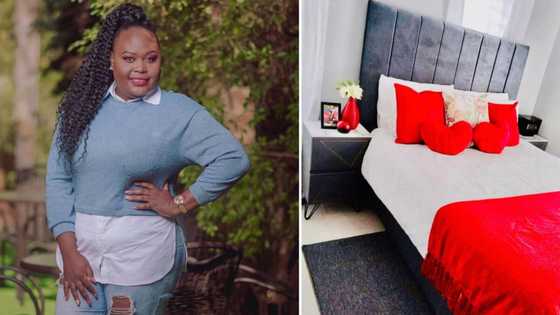Beautiful lady shares pics of Valentine's Day-themed bedroom, netizens love it