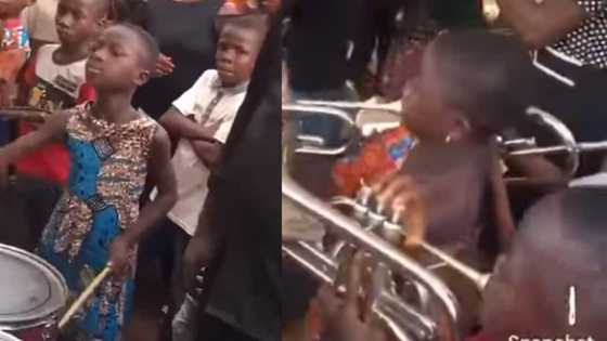 Talented girl stuns with her amazing drum-playing skills; video gets Ghanaians talking