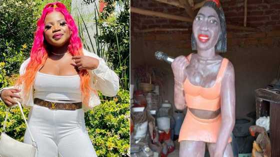 Meet the new Rasta: Makhadzi sculpture leaves Mzansi questioning 'who's this now?'
