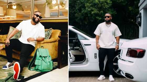 Cassper Nyovest shares adorable snap of his son, Mzansi can't believe Khotso can stand upright already