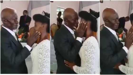 Grandpa and his young bride send social media into frenzy with passionate kiss