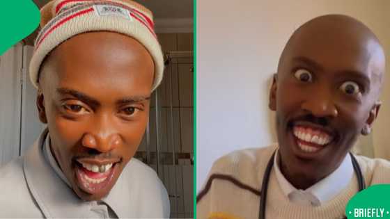 A TikTok video showcasing a doctor's comical and distinctive gangster-style reaction to his birthday