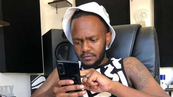 Kwesta excitedly celebrates Kaizer Chiefs' win against Orlando Pirates