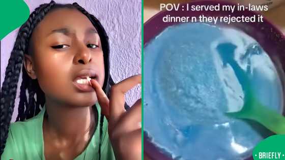 "They rejected it like brats": Young woman prepares an unimpressive blue meal for her in-laws
