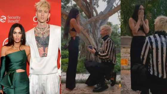 Machine Gun Kelly proposes to girlfriend Megan Fox, shows off massive diamond and emerald ring