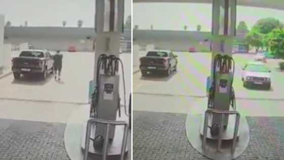 Ford Ranger gets stolen from petrol station, footage has the Mzansi people tripping over how easy it was