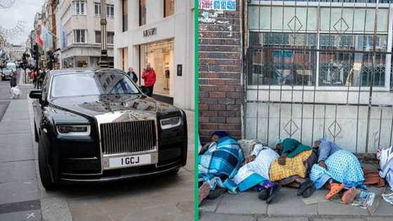 R18 million Twilight Purple Rolls-Royce Spectre snapped beside a poor woman, SA debates