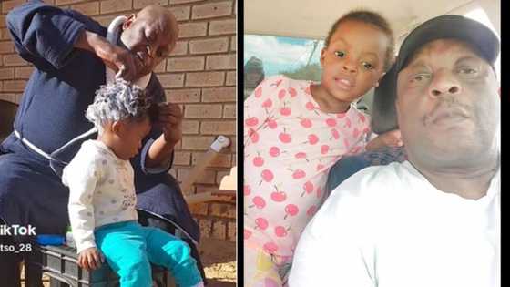 TikTok video of grandfather washing girl's hair is a viral hit, Mzansi moved by heartwarming moment, "Lucky indeed"
