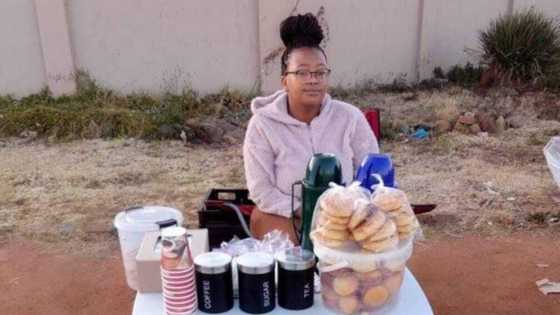 Orphaned lady sells coffee and food on the side of the street to change her circumstances, inspires Mzansi