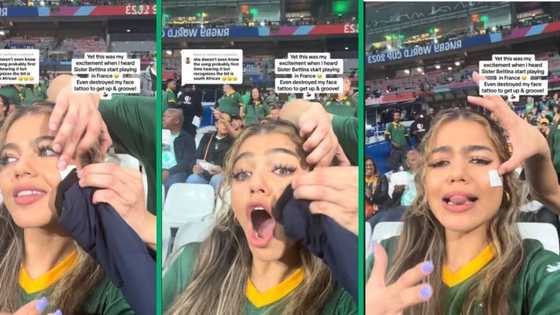 'Sister Bethina' gets SA woman excited and dancing at rugby world cup in France: "National anthem"