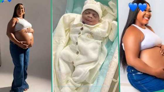 Nigerian woman gives birth to beautiful baby after 15 years of waiting, posts video of baby bump