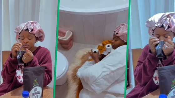 Fat burning tea has Mzansi babe sleeping next to the toilet, SA laughs at funny video: “Crazy but effective”