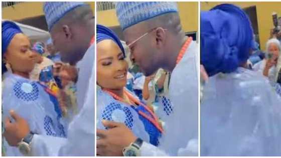 Reactions as spicy bride refuses to kiss groom at their wedding in viral video
