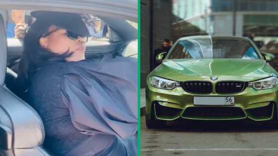 Widow celebrates her late husband in style, revving a BMW at his funeral