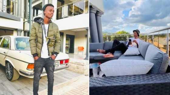 King Monada shares a snap enjoying the soft life in his lux mansion weeks after accusations of bragging to poor neighbours living in poor conditions