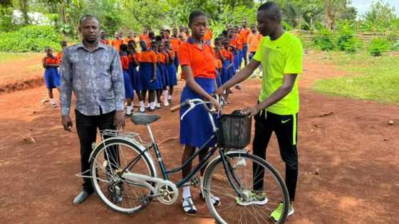 "Don't need wings": Young girl who walks 2 hours to school gets gifted new bike