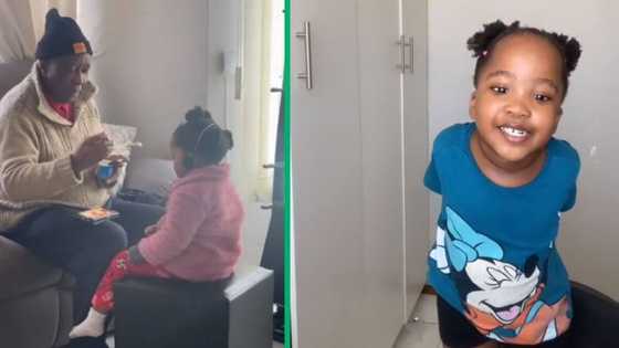 Adorable TikTok video shows grandpa feeding granddaughter while wearing headphones, SA amused