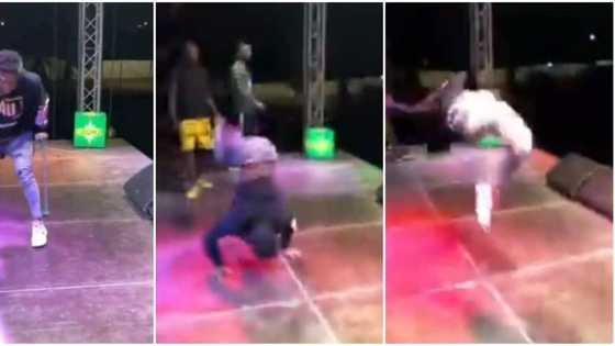 Man with one leg throws crutches away, thrills crowd with fine legwork and backflips as he dances in video