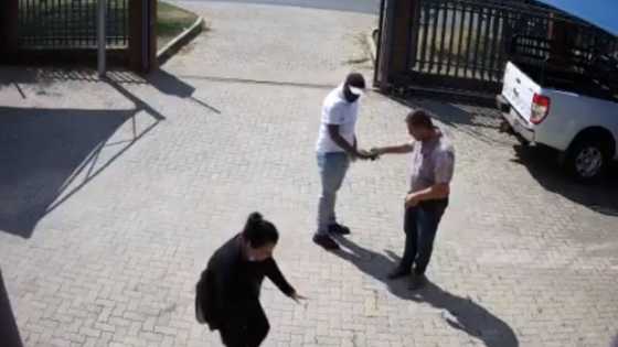 Hair raising clip shows SA man and woman getting robbed by armed thug