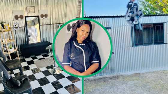 From passion to business: Young lady opens hair salon in shack and wows many