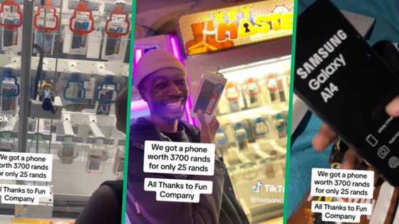 Mzansi couple spends R25 at arcade, wins R3700 cellphone, people can’t believe it: “I lost all my money”