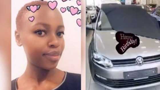 Young lady celebrates her birthday by buying herself a brand new car