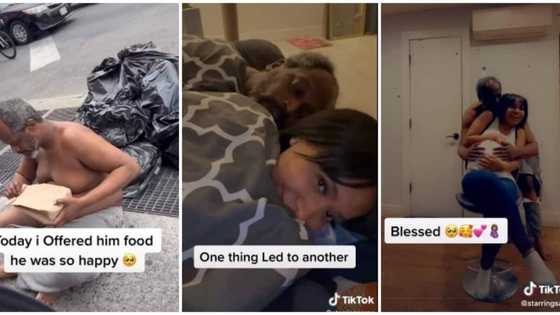 Beautiful lady falls in love with homeless man she took home, now pregnant with his child, video causes stir