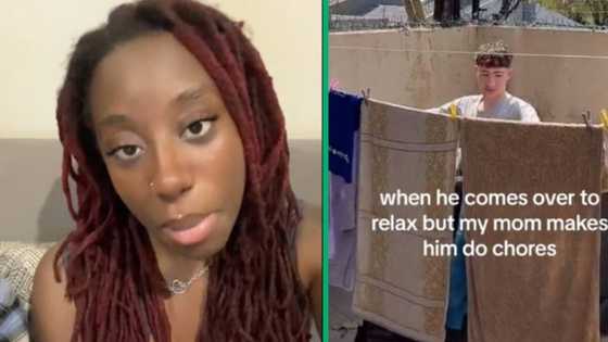 Pretoria woman shares TikTok video of boyfriend doing chores for her mom, netizens amazed