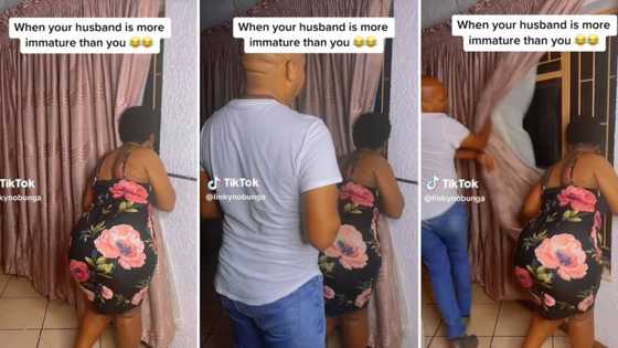 Husband exposes nosy wife peeping out the window in funny video: "That dive to the floor deserves an Oscar"